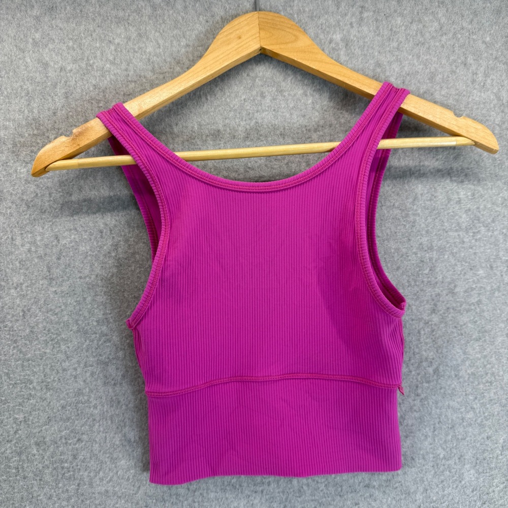 Lululemon Power Pivot‎ Ribbed Cropped Tank Top Sleeveless Sonic Pink Size 2?